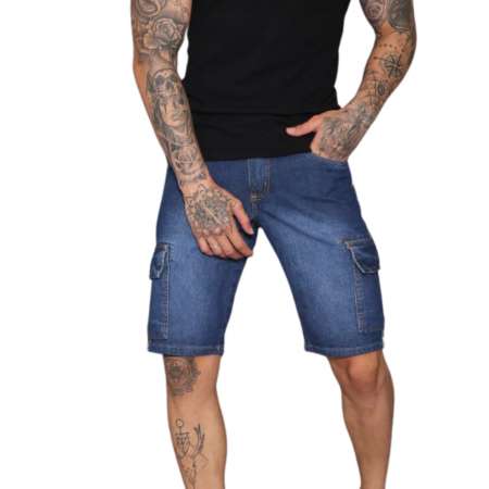 Bermuda Jeans Masculina Com...