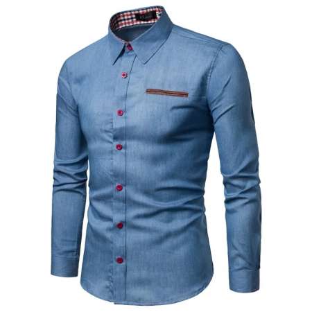 Camisa Jeans Masculina...