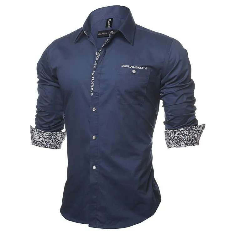 Camisa Estilo Social Masculina De Manga Comprida Com Botão Para Trabalho  Plus Size