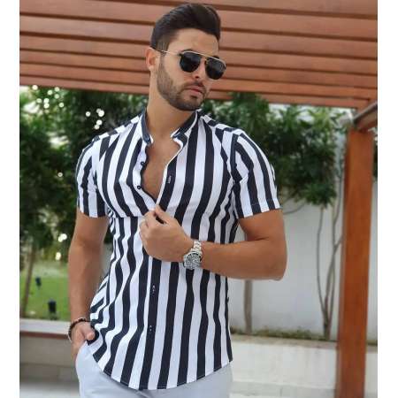 Camisa Listrada Masculina...