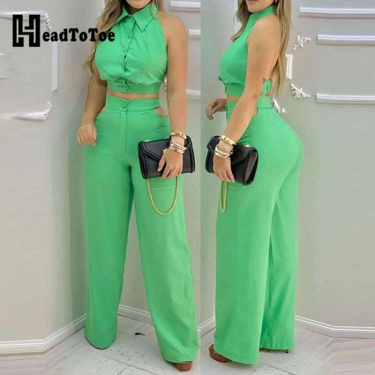 Conjunto de sapatos e acessórios de roupas femininas verde e