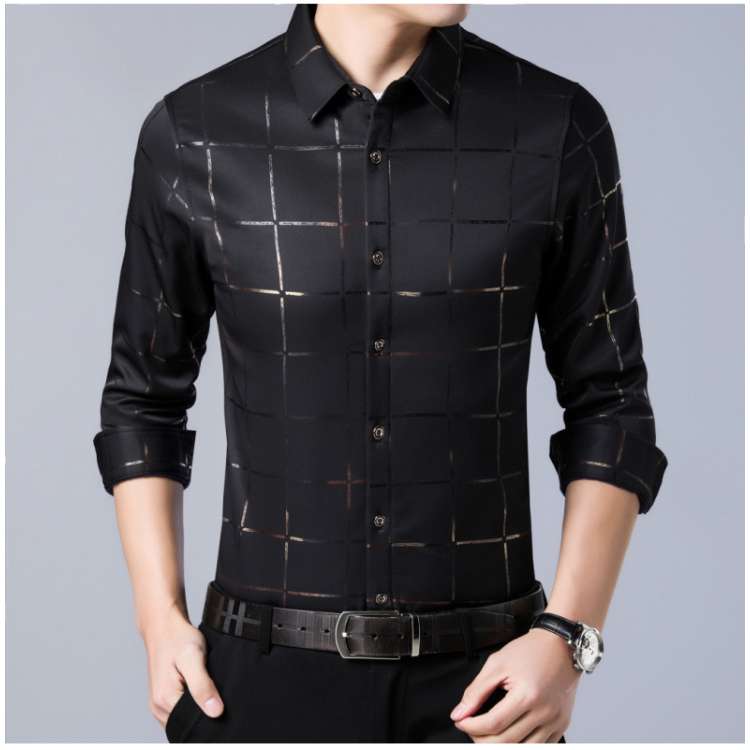 Camisa Xadrez Casual Elegante Masculina Manga Longa